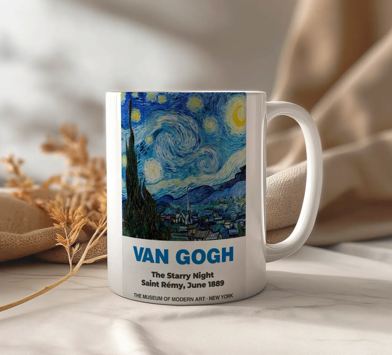 Vincent van Gogh Art Print- Starry Night ceramic mug by ashcraft shop