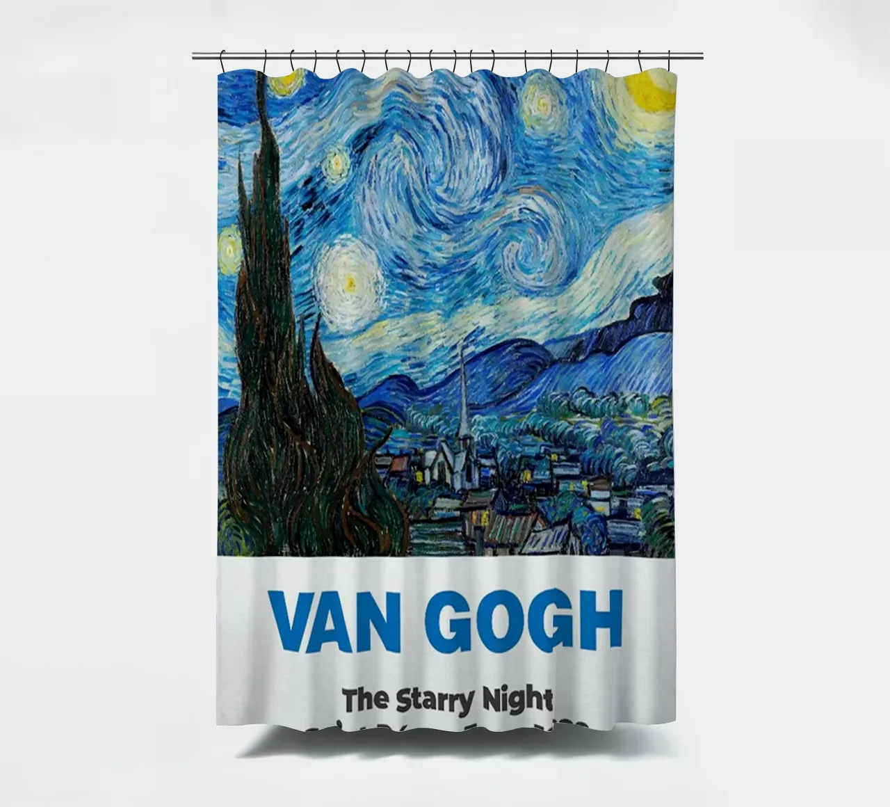 Vincent van Gogh Art Print- Starry Night shower curtain by ashcraft shop