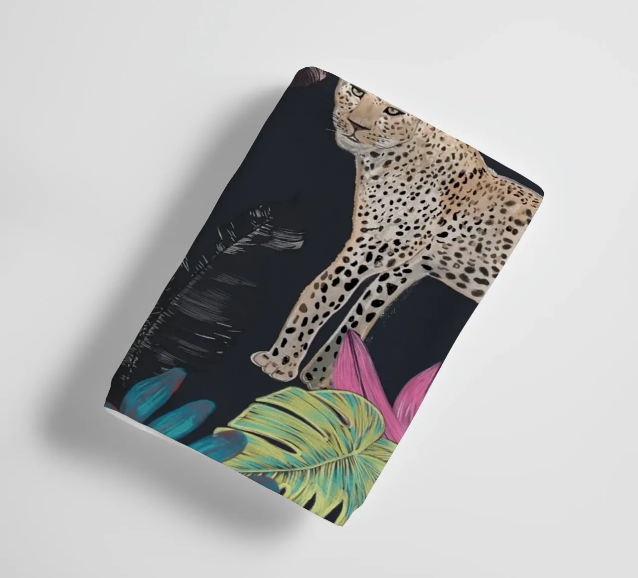 Dessin à la main d'un léopard coloré tropical serviette de bain de gulsengunel