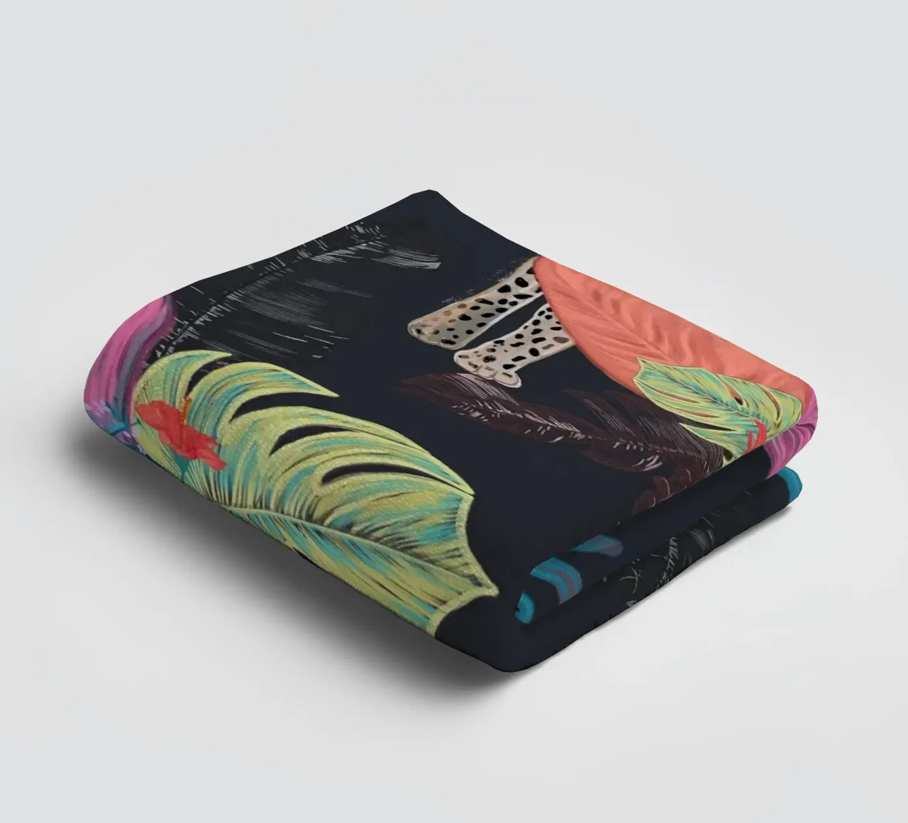 Dessin à la main d'un léopard coloré tropical serviette de bain de gulsengunel