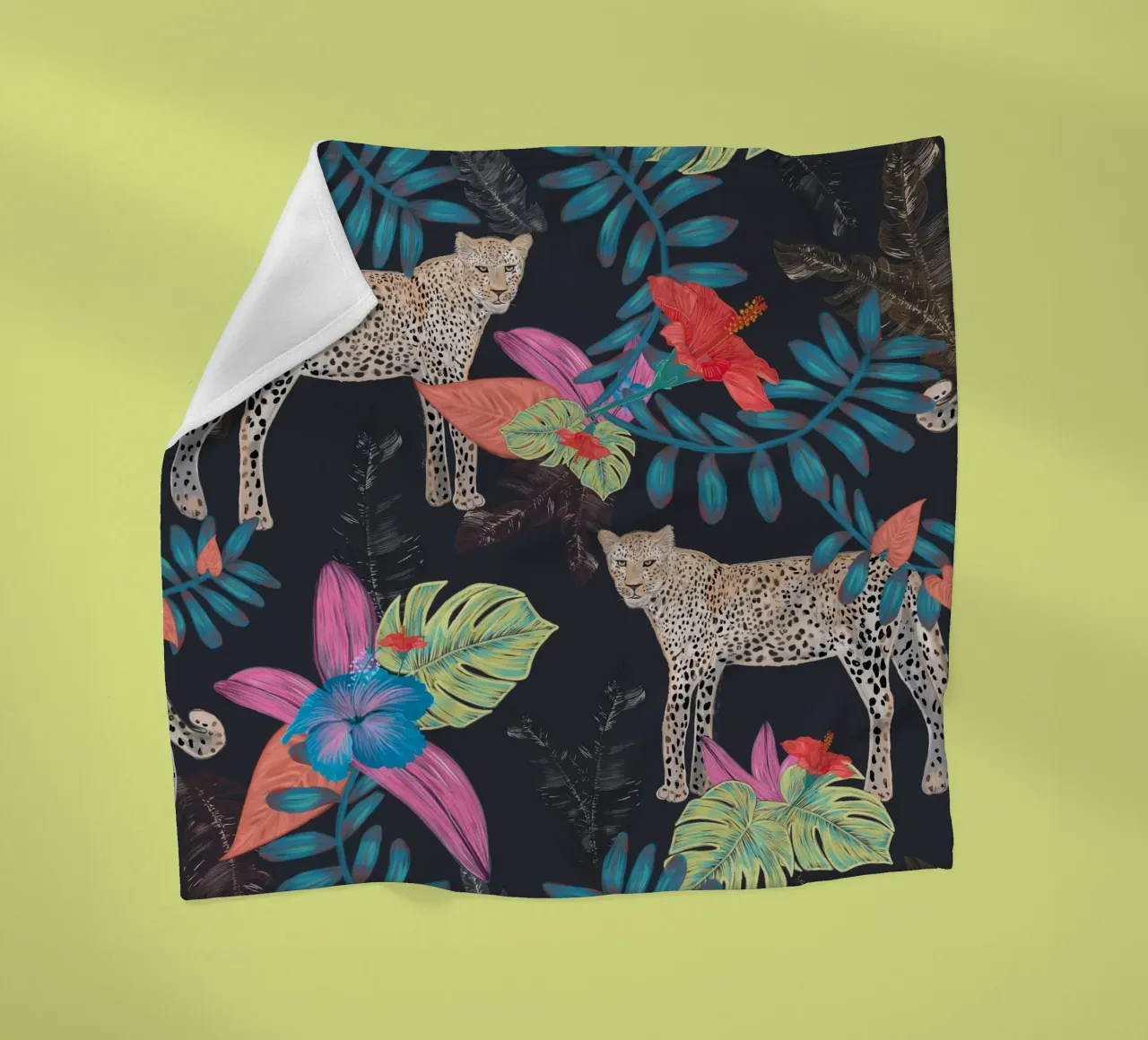 Hand gezeichnet Leopard bunten tropischen Fleecedecke von gulsengunel