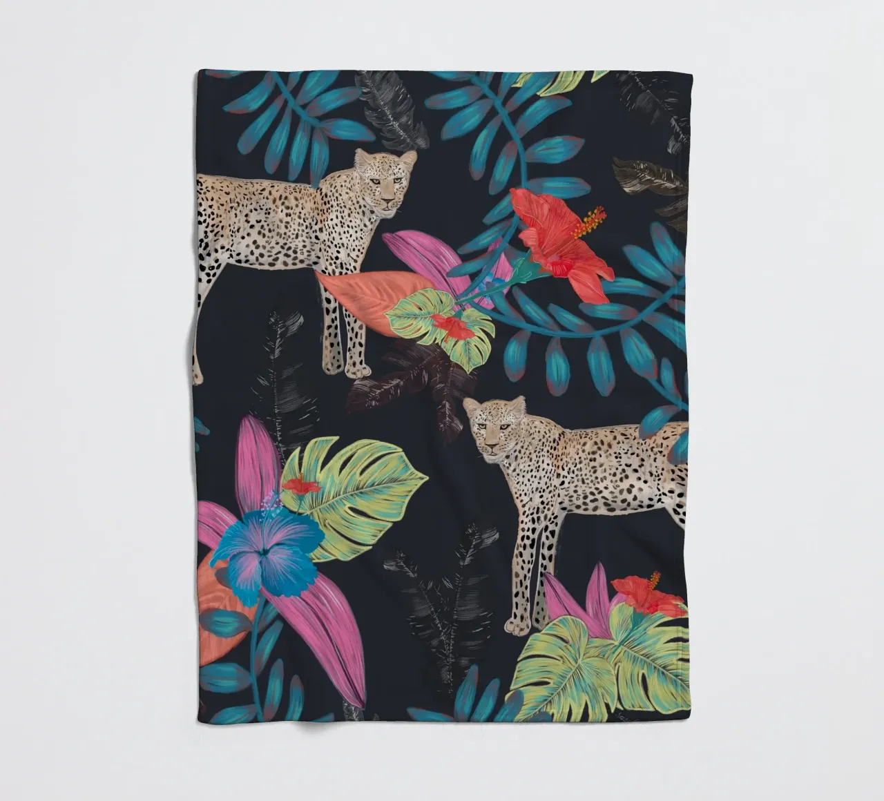 Hand gezeichnet Leopard bunten tropischen Fleecedecke von gulsengunel