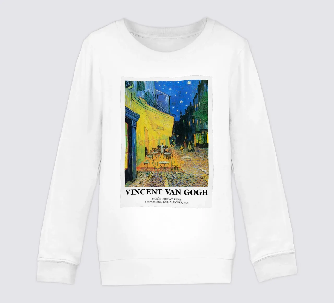Poster della mostra di Vincent van Gogh - Terrazza del caffè di notte felpa bambino da ashcraft shop