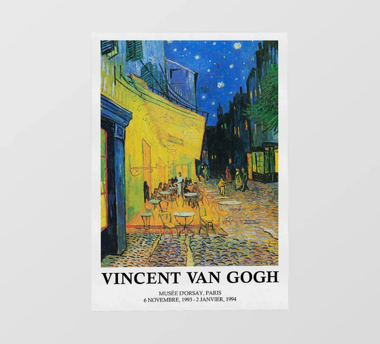 Poster della mostra di Vincent van Gogh - Terrazza del caffè di notte telo in pvc da ashcraft shop