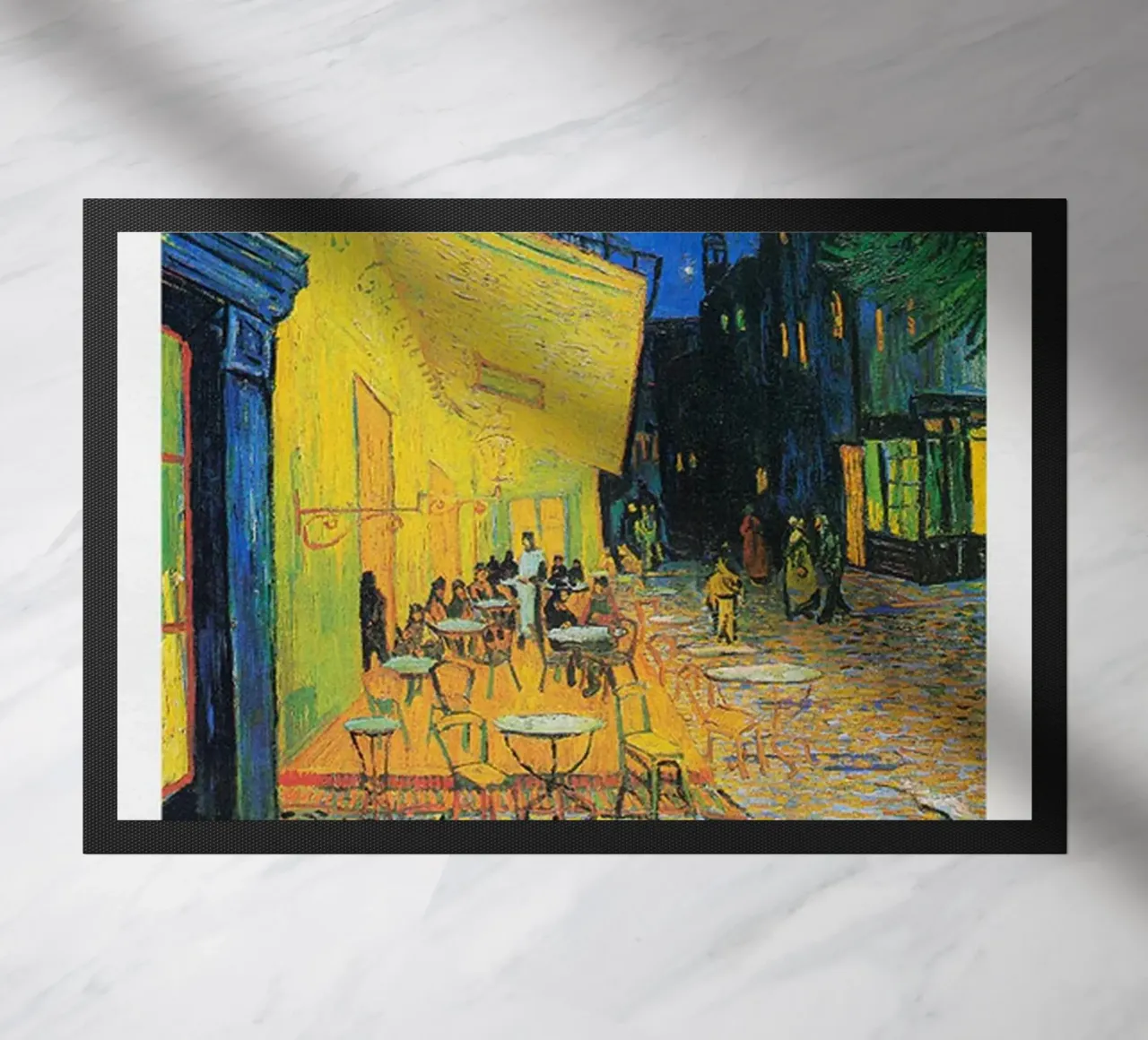 Poster della mostra di Vincent van Gogh - Terrazza del caffè di notte zerbino da ashcraft shop