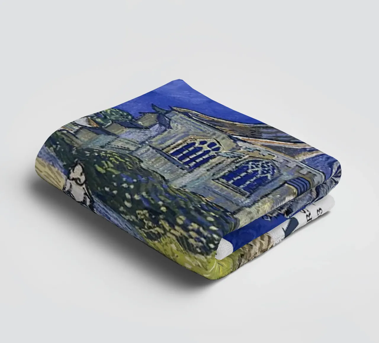 Vincent van Gogh Exhibition Poster - Church at Auvers towel by ashcraft shop