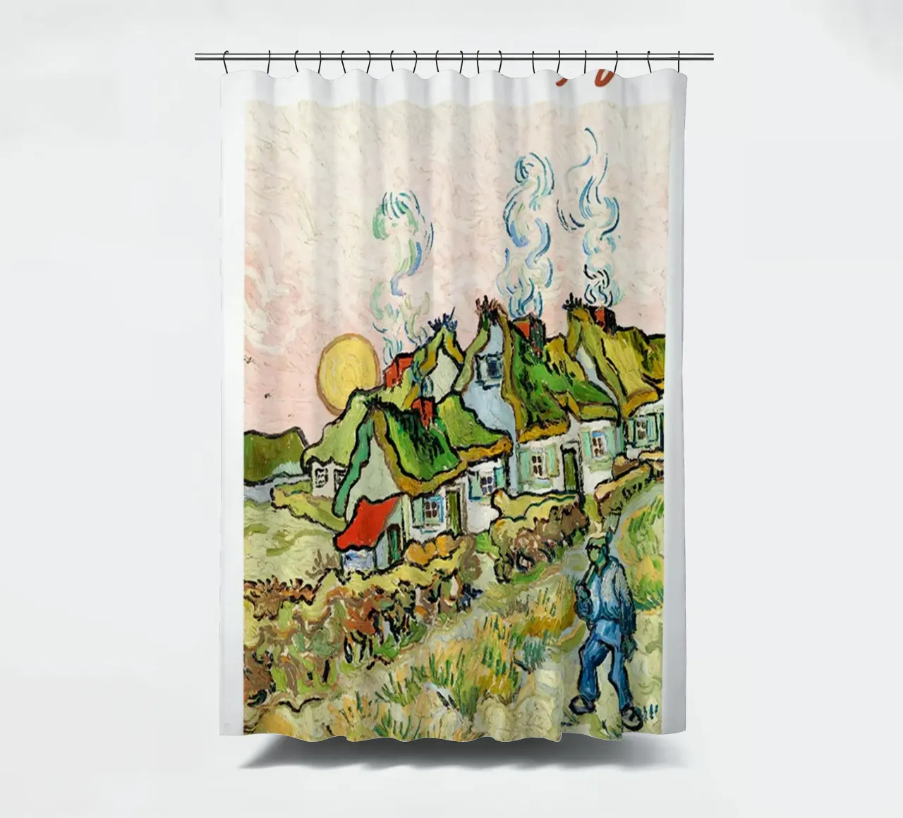 Vincent van Gogh Tentoonstellingsaffiche - Boerderij en Provence douchegordijn van ashcraft shop