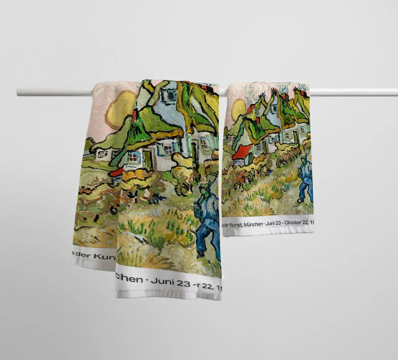Vincent van Gogh Tentoonstellingsaffiche - Boerderij en Provence badhanddoek van ashcraft shop