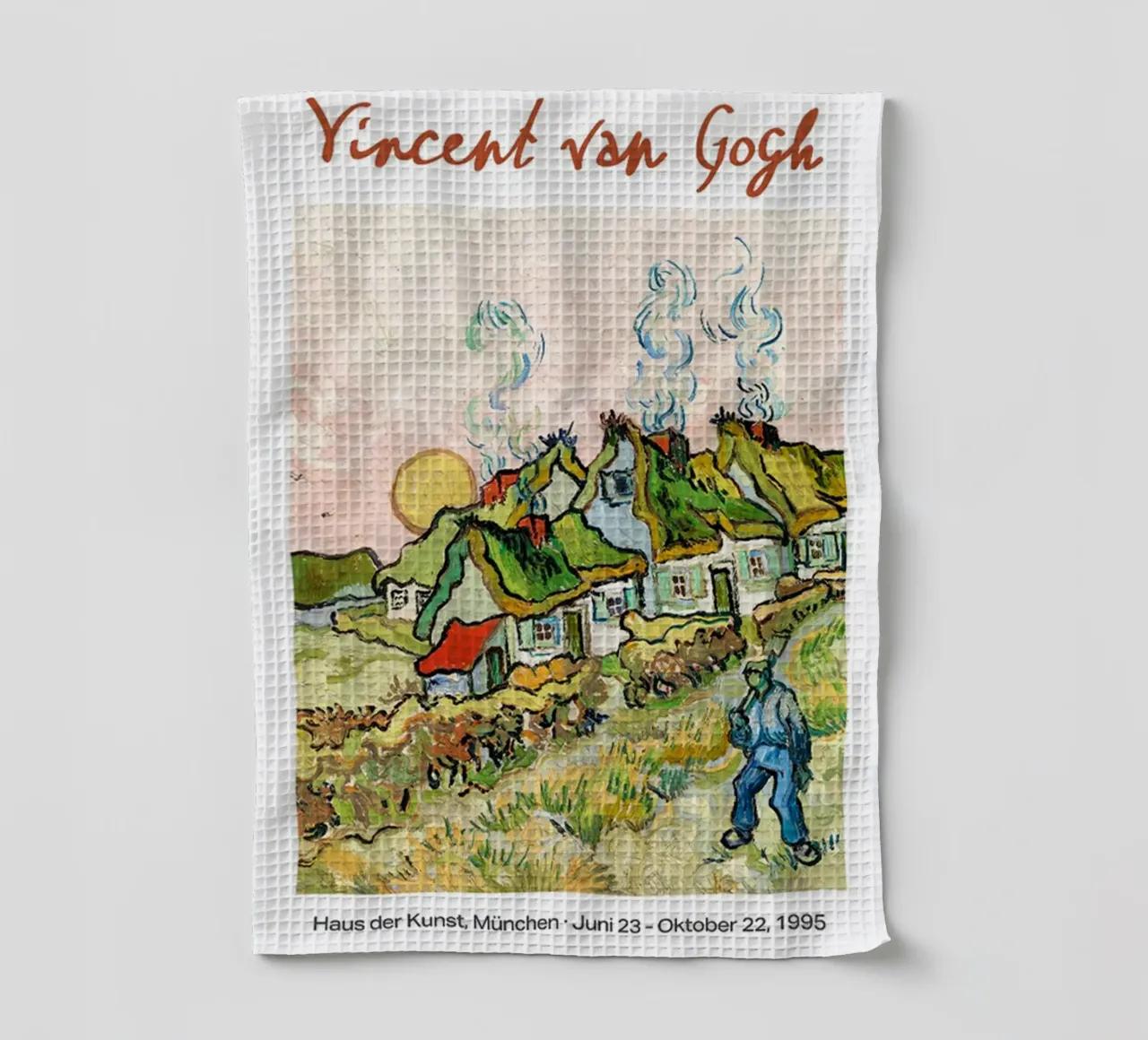 Vincent van Gogh Exhibition Poster - Farmhouse en Provence tea towel by ashcraft shop