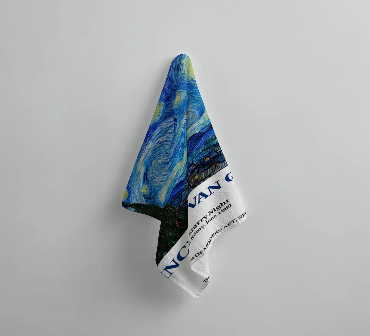 Vincent van Gogh Exhibition Poster - Starry Night towel by ashcraft shop