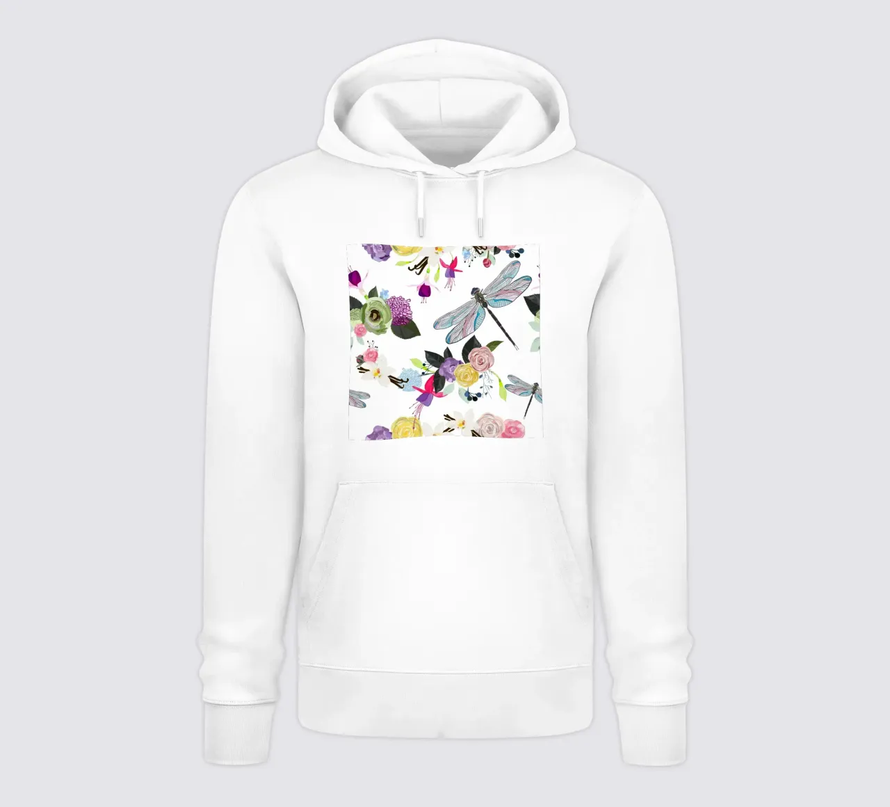 Fiore di vaniglia libellula fucsia felpa con cappuccio da gulsengunel