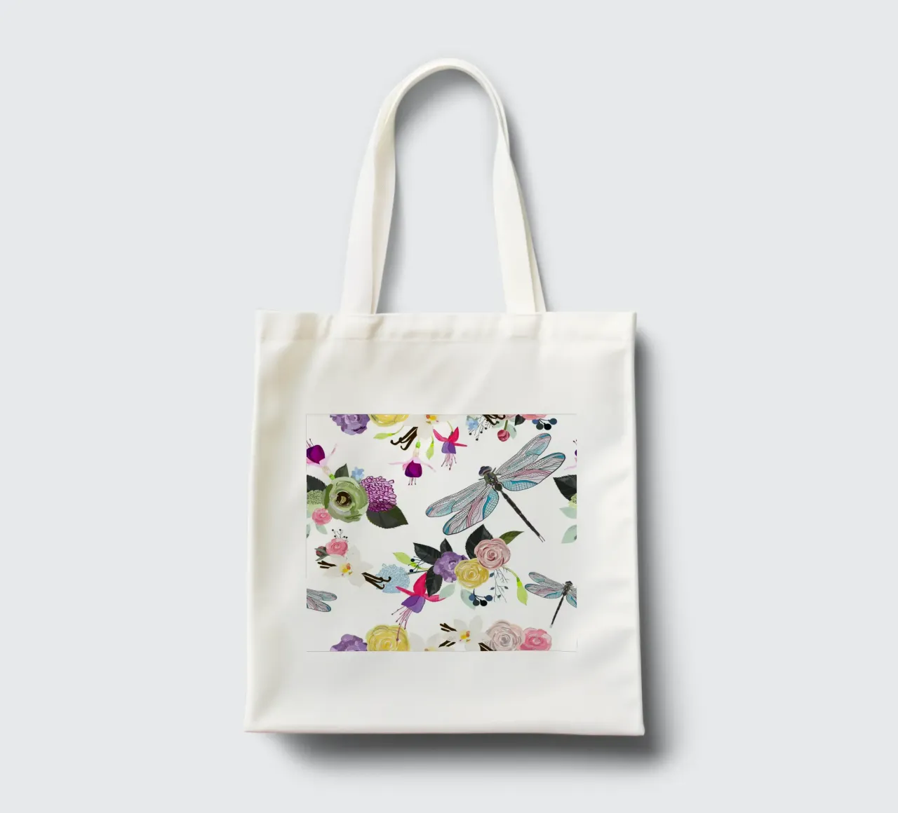 Fiore di vaniglia libellula fucsia borsa in juta da gulsengunel