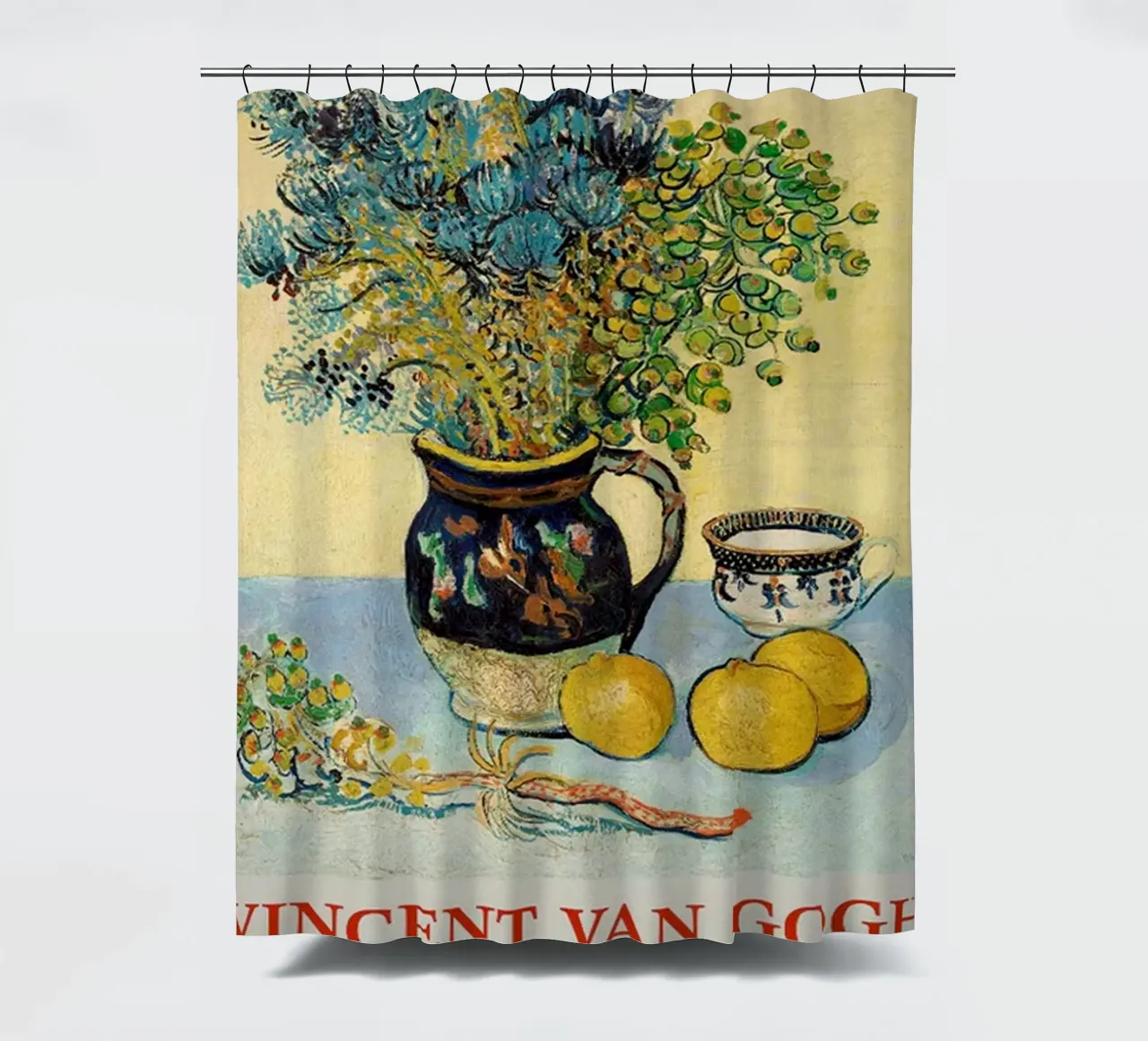Vincent van Gogh Exhibition Poster - Still Life shower curtain by ashcraft shop