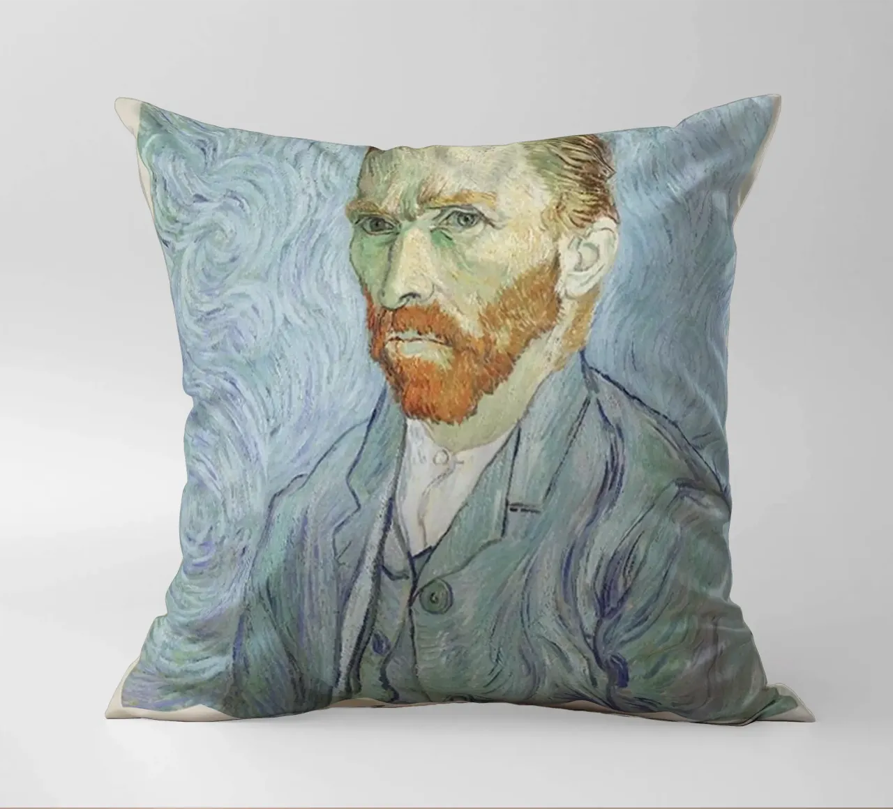 Vincent van Gogh Exhibition Print - Self-Portrait decorative cushion by ashcraft shop
