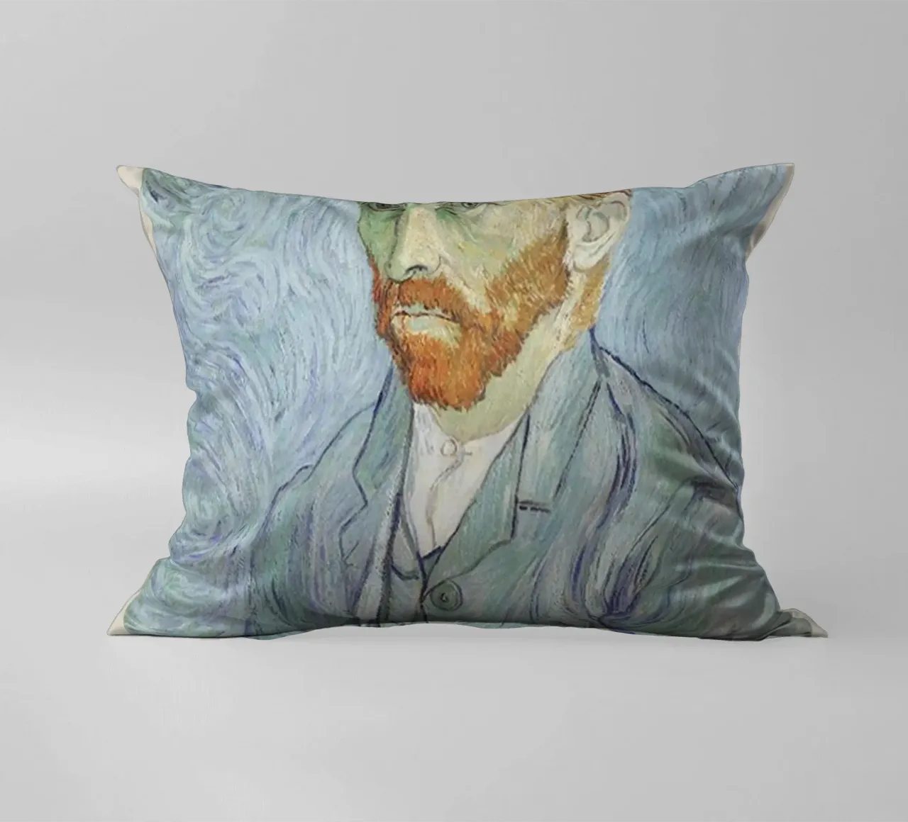 Vincent van Gogh Exhibition Print - Self-Portrait decorative cushion by ashcraft shop