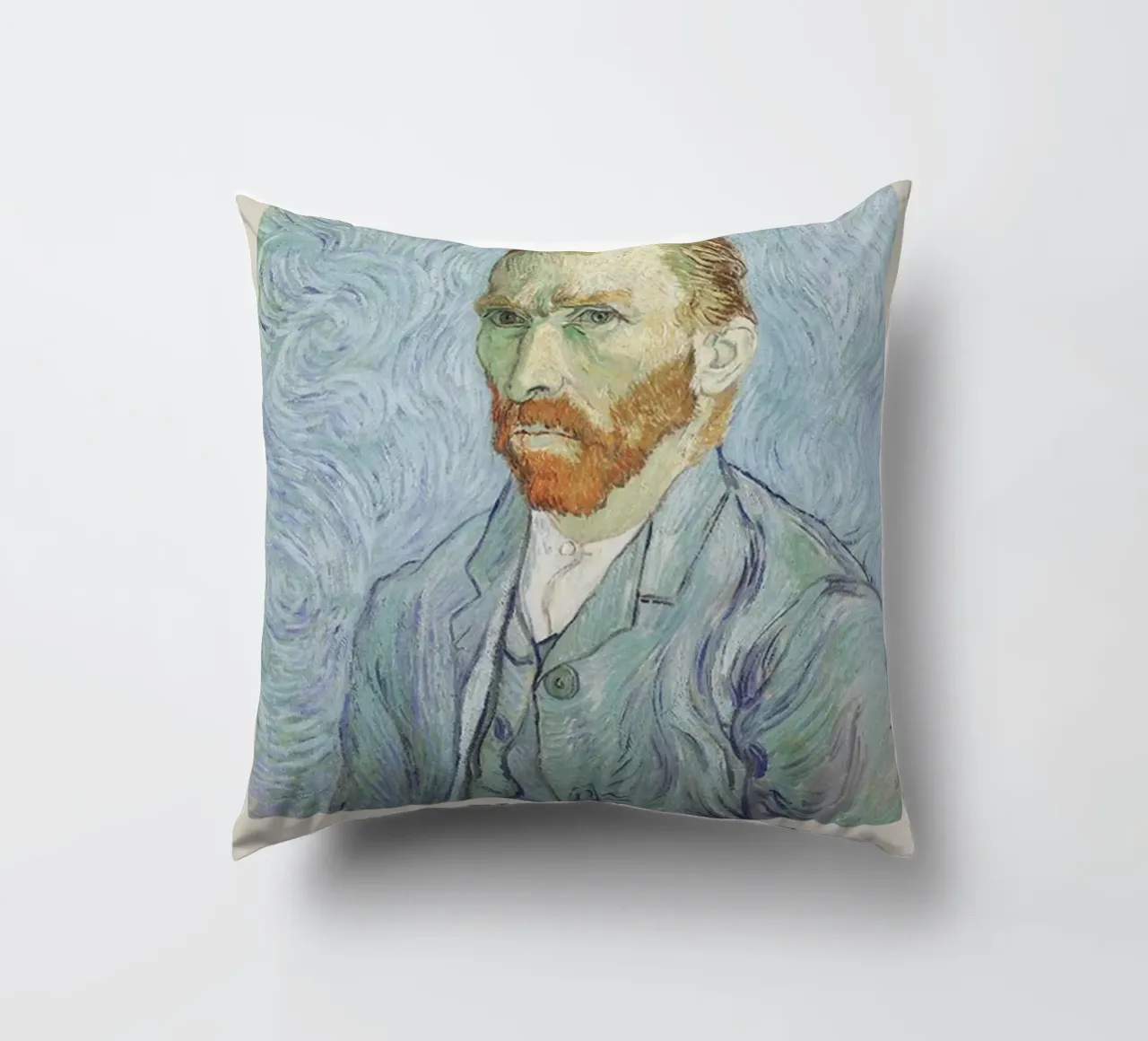 Vincent van Gogh Exhibition Print - Self-Portrait decorative cushion by ashcraft shop
