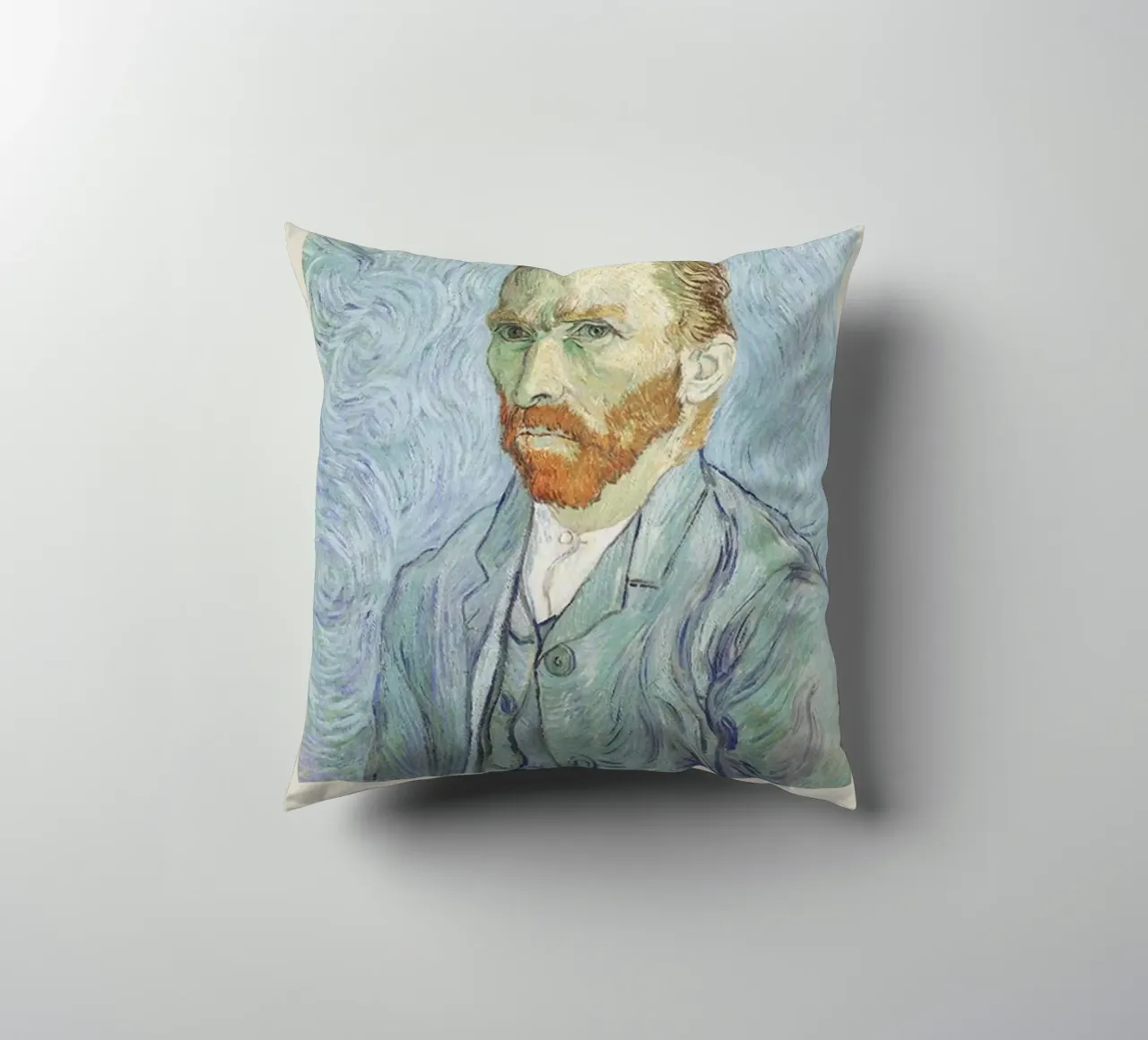 Vincent van Gogh Exhibition Print - Self-Portrait decorative cushion by ashcraft shop