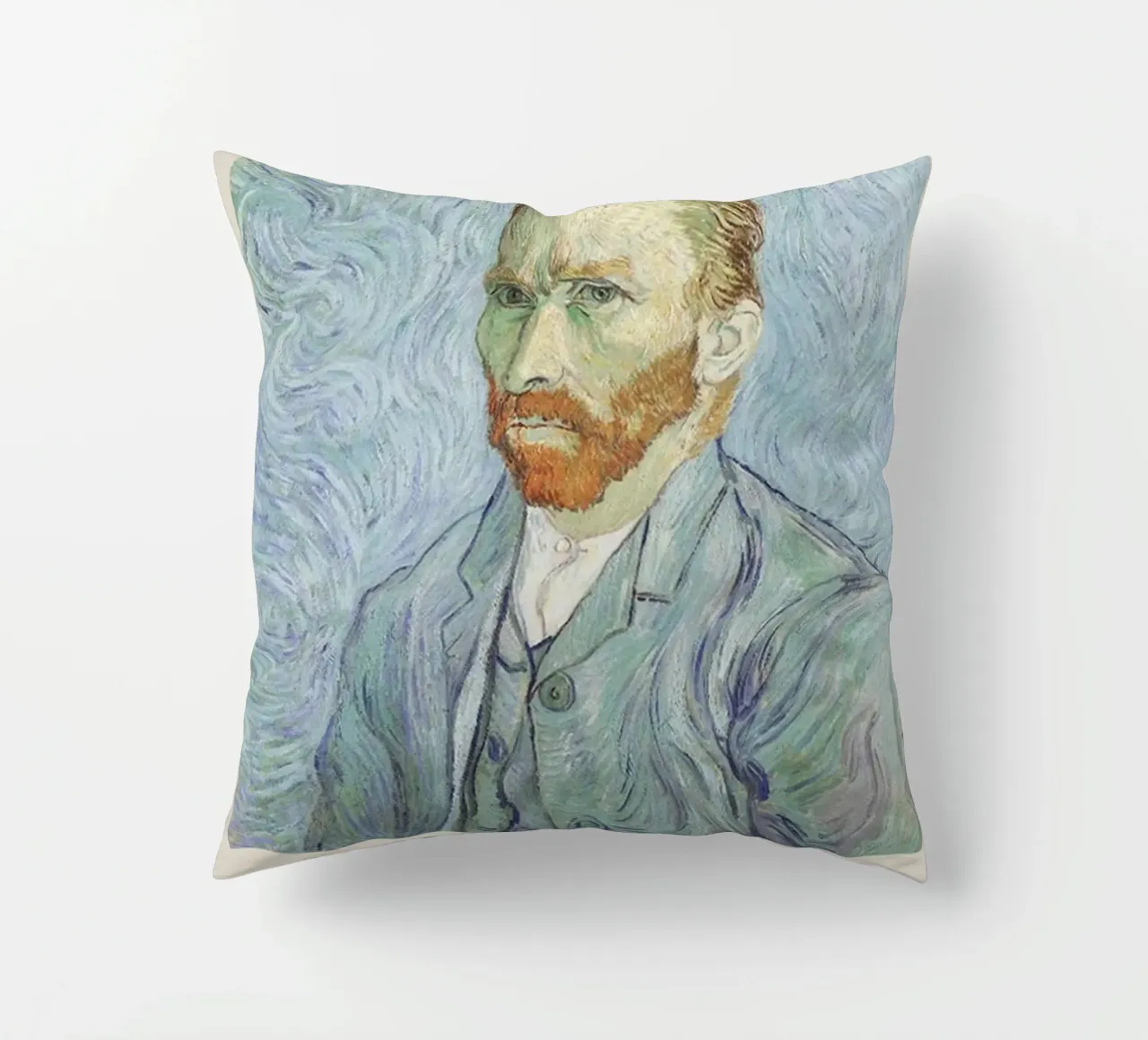 Vincent van Gogh Exhibition Print - Self-Portrait decorative cushion by ashcraft shop