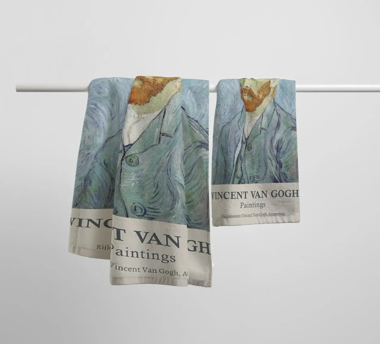 Vincent van Gogh Exhibition Print - Self-Portrait towel by ashcraft shop