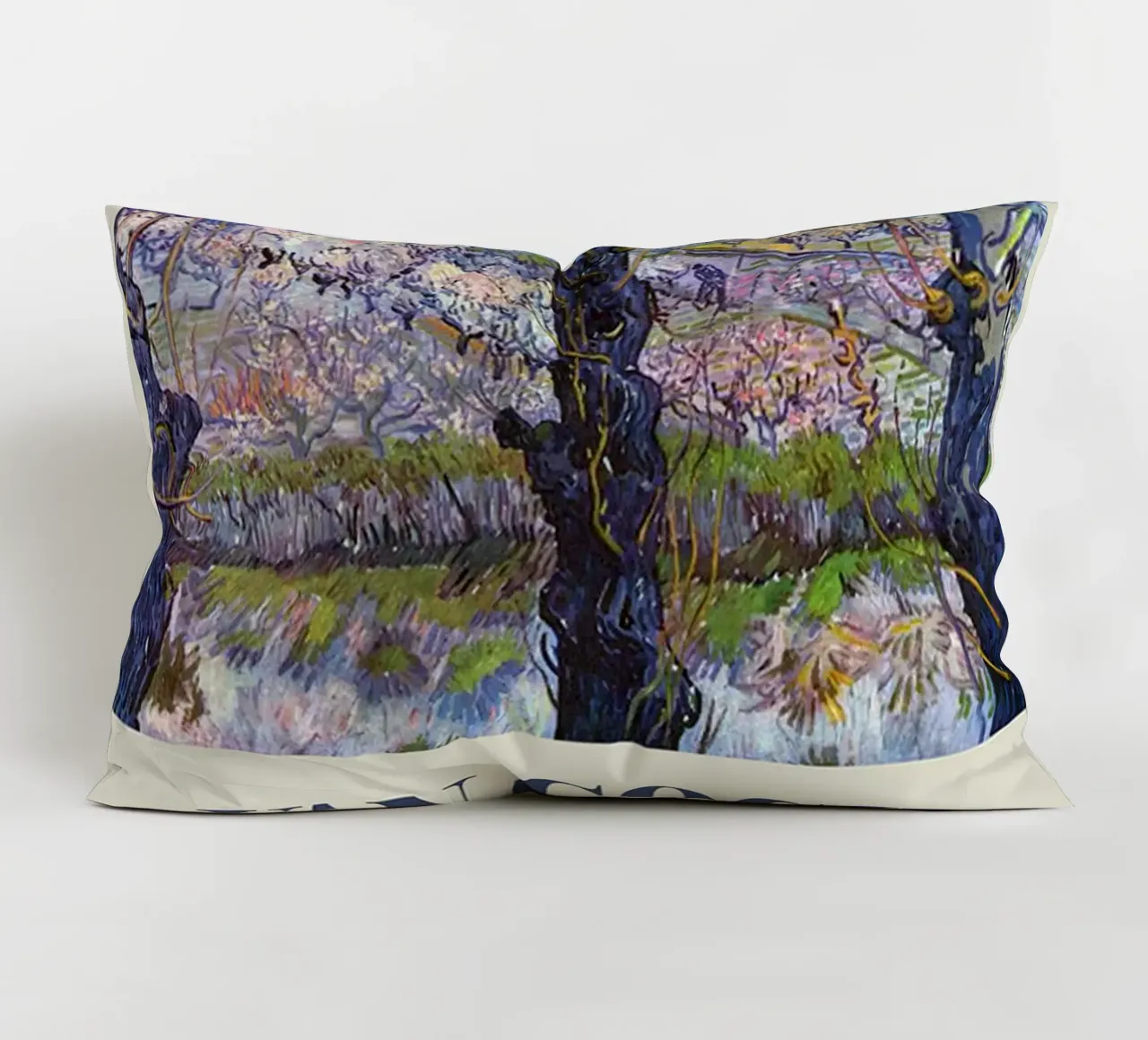 Vincent van Gogh Poster- Flowering Orchards decorative cushion by ashcraft shop