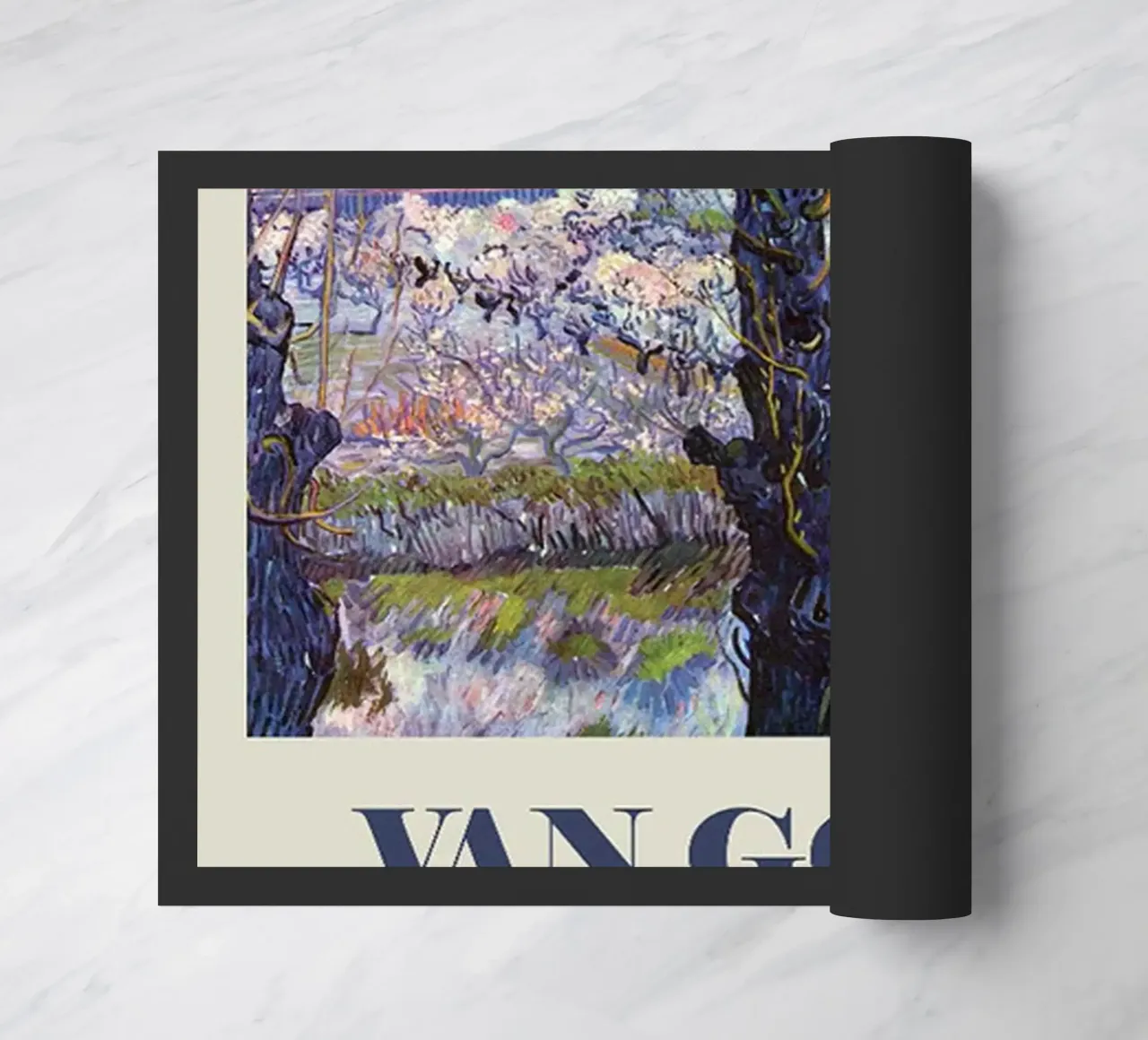 Vincent van Gogh Poster- Flowering Orchards doormat by ashcraft shop