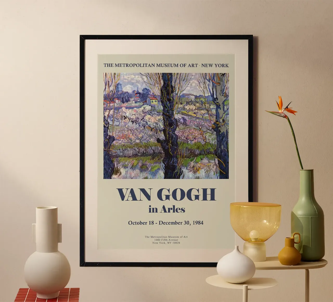 Poster di Vincent van Gogh - Frutteti in fiore poster con telaio in alluminio da ashcraft shop