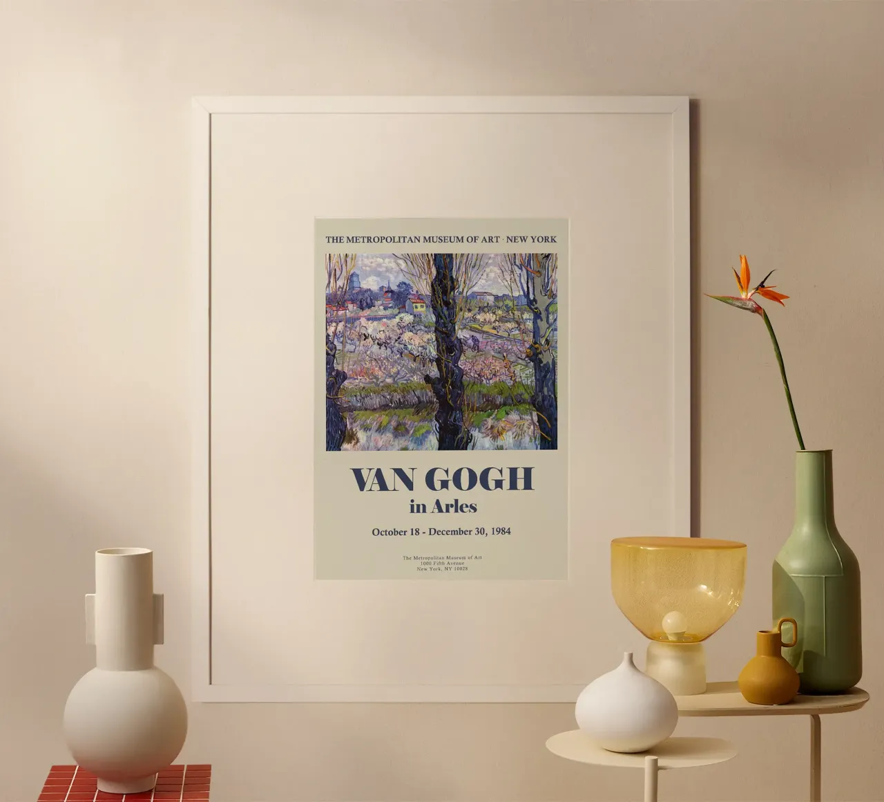 Poster di Vincent van Gogh - Frutteti in fiore poster con telaio in alluminio da ashcraft shop