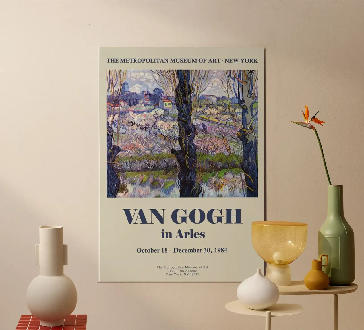 Poster di Vincent van Gogh - Frutteti in fiore poster con telaio in alluminio da ashcraft shop