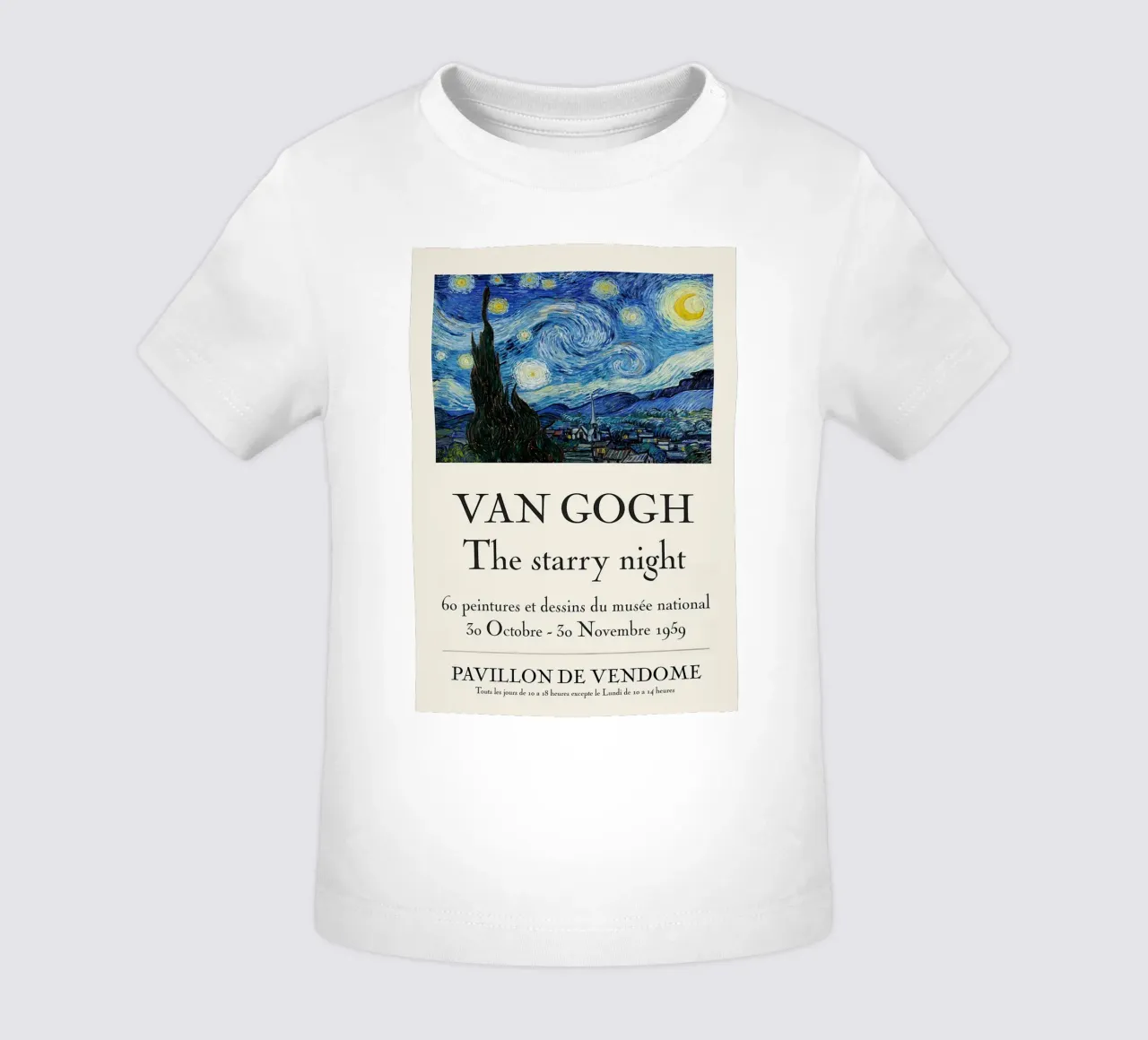 Vincent Van Gogh starry night poster baby t-shirt by ashcraft shop