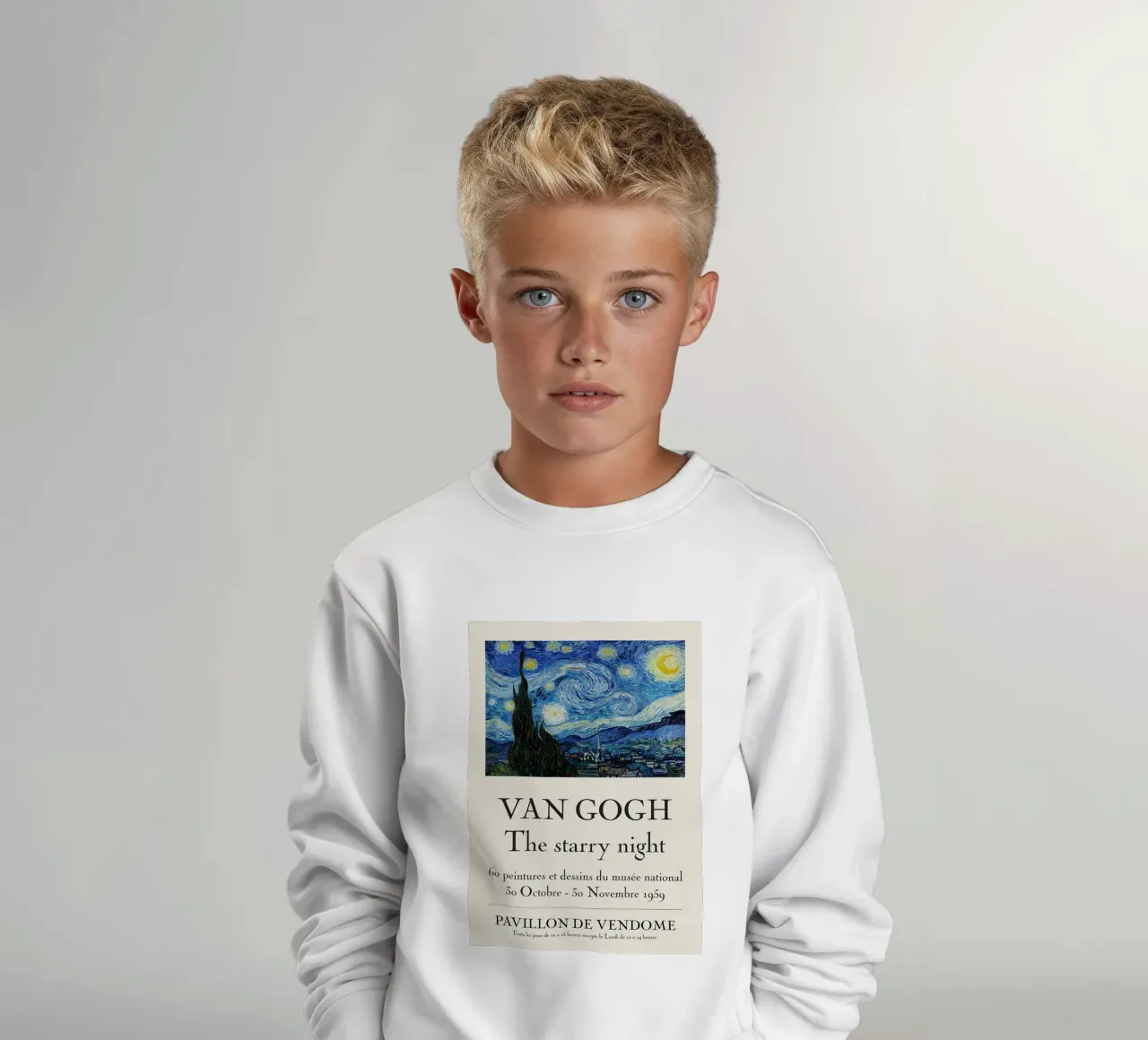 Vincent Van Gogh starry night poster kids sweatshirt by ashcraft shop