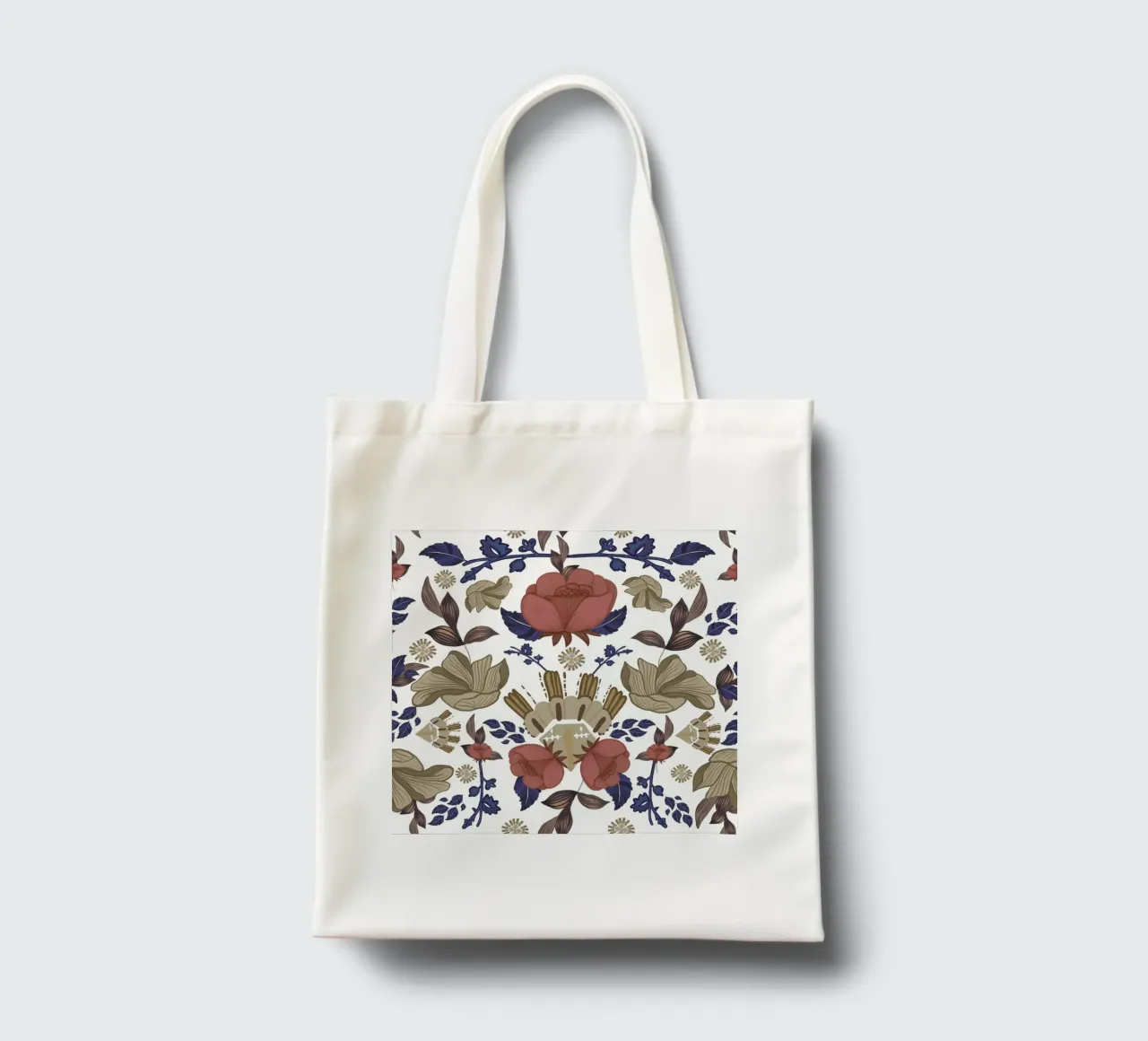 Romantico design da parete barocco a fiori regency borsa in juta da gulsengunel