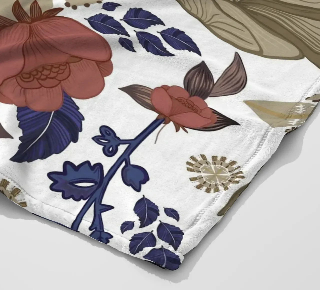 Romantico design da parete barocco a fiori regency coperta in pile da gulsengunel