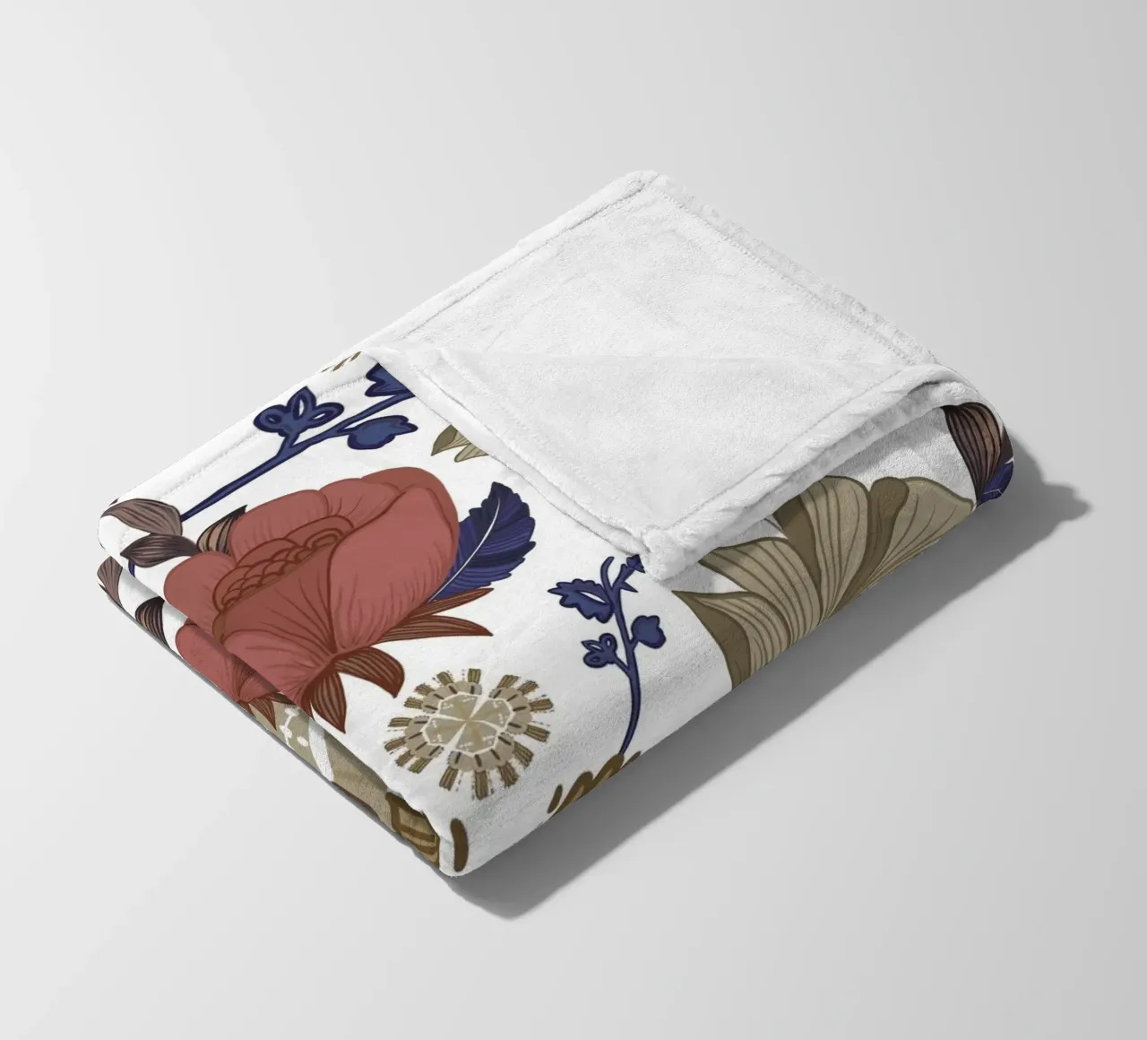 Romantico design da parete barocco a fiori regency coperta in pile da gulsengunel