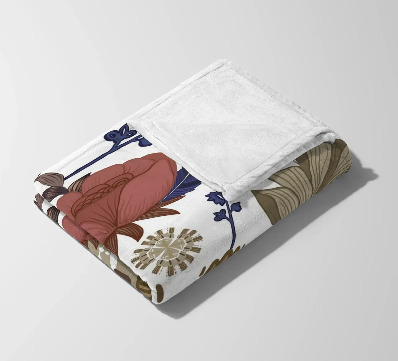 Romantico design da parete barocco a fiori regency coperta in pile da gulsengunel