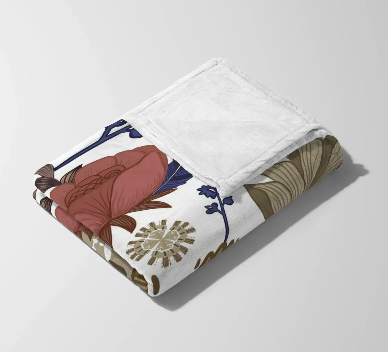 Romantico design da parete barocco a fiori regency coperta in pile da gulsengunel