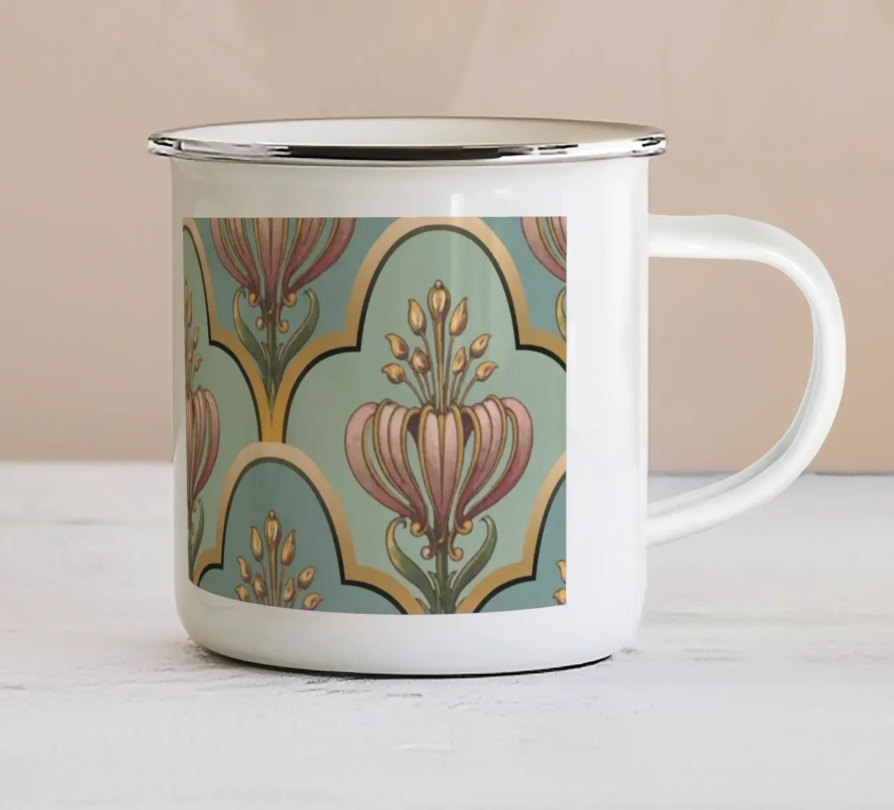 Art Nouveau VI tazza in smalto da burcukorkmazyurek