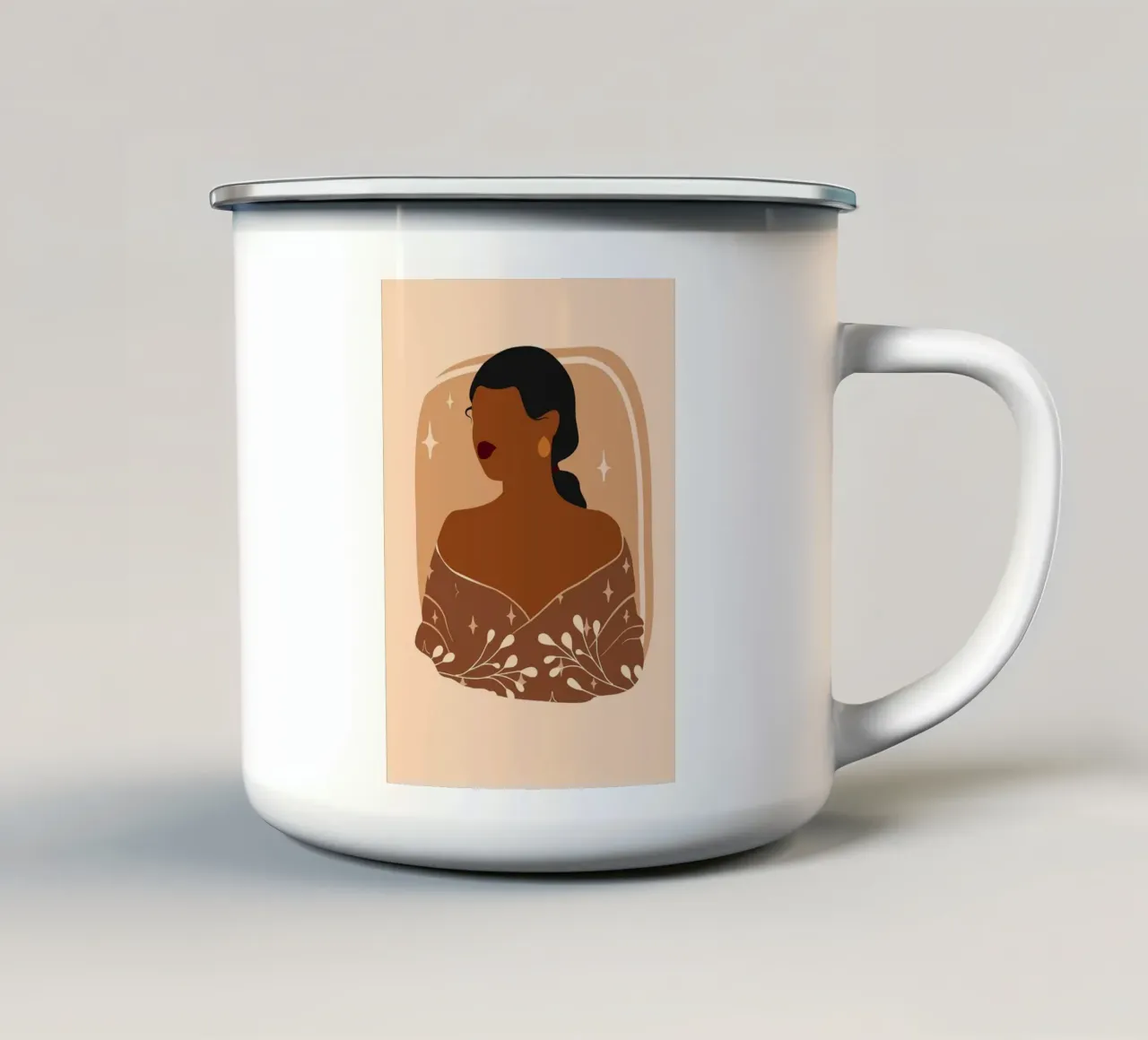 ritratto di donna tazza in smalto da Jonathan R NASH