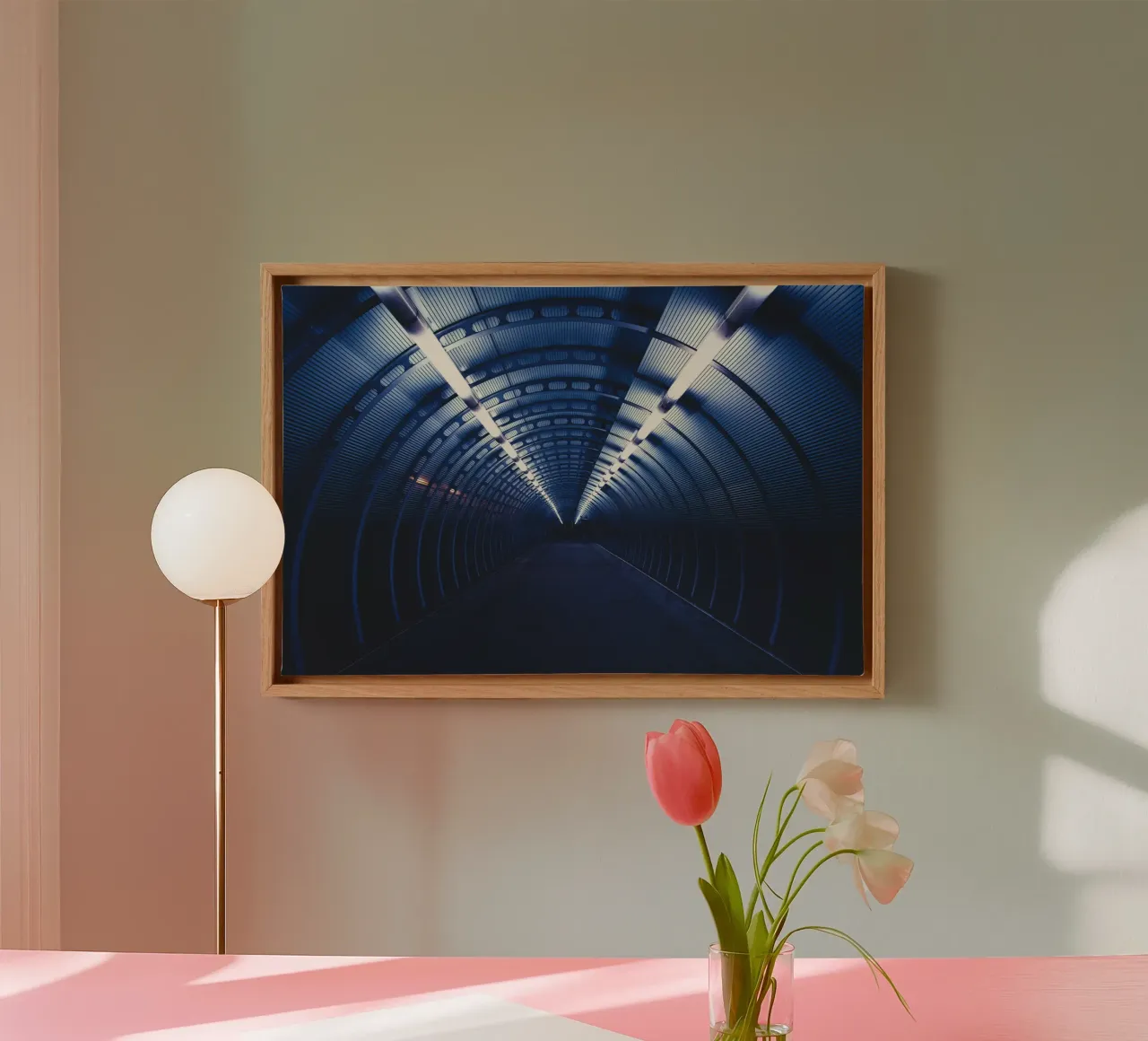 Architecture of Escape canvas with Floater frame by PhotoVibe Decor