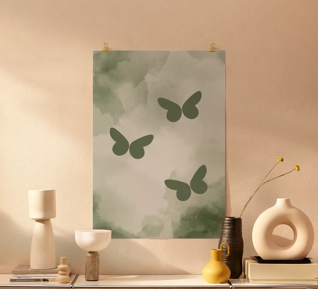 farfalla nuvole verde carta hahnemühle da Jonathan R NASH