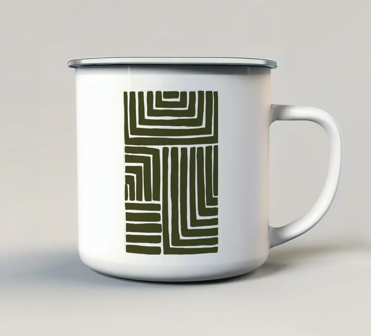 Linien geometrisch Emaille Tasse von Jonathan R NASH