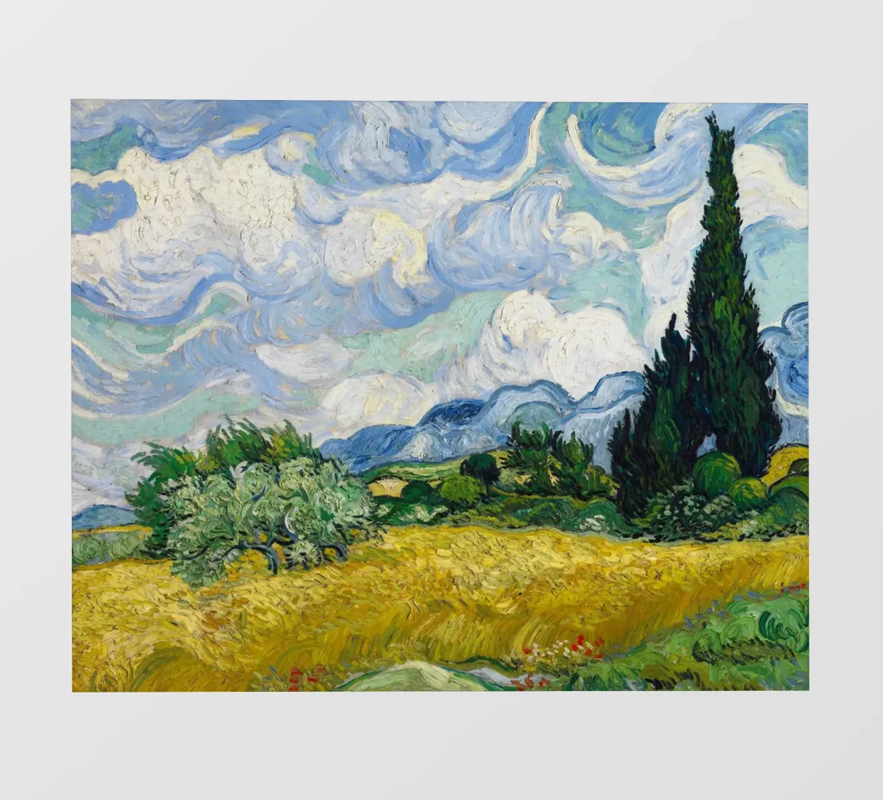campo di grano con pini pellicola backlit da Piper Shop Oke