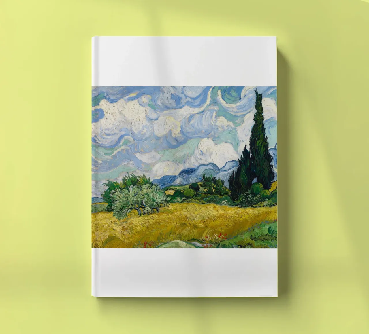 wheat field with pine trees notebook by Piper Shop Oke