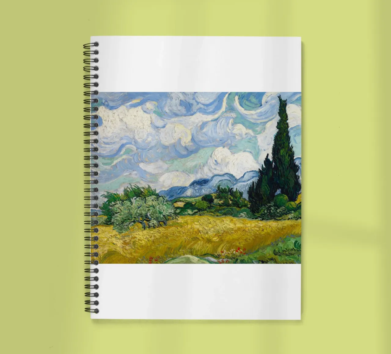 wheat field with pine trees spiral notebook by Piper Shop Oke