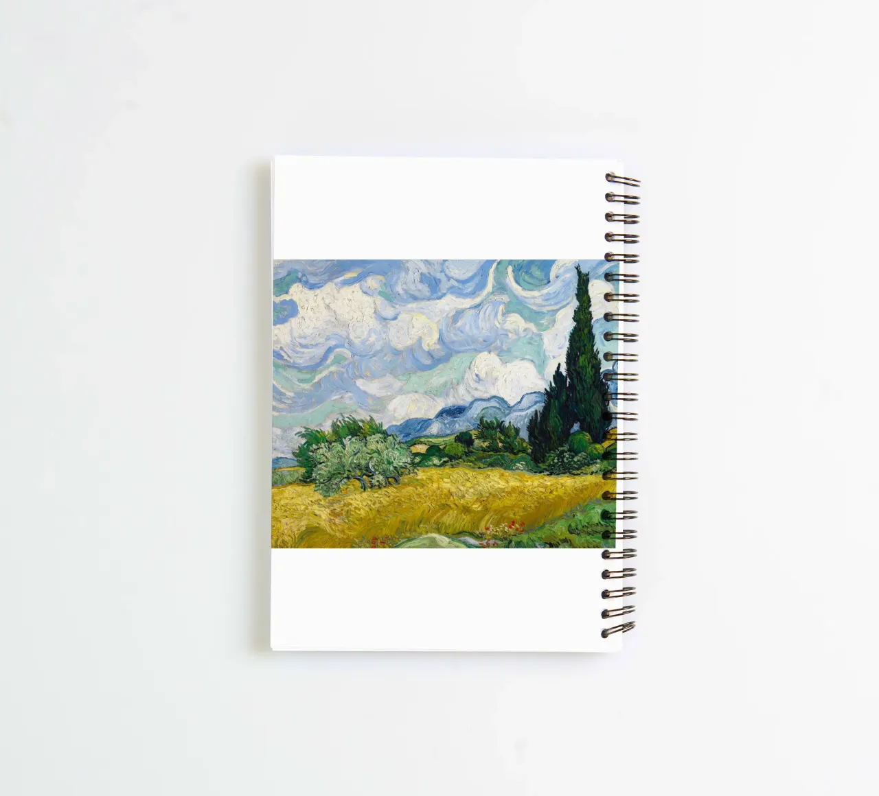 wheat field with pine trees spiral notebook by Piper Shop Oke
