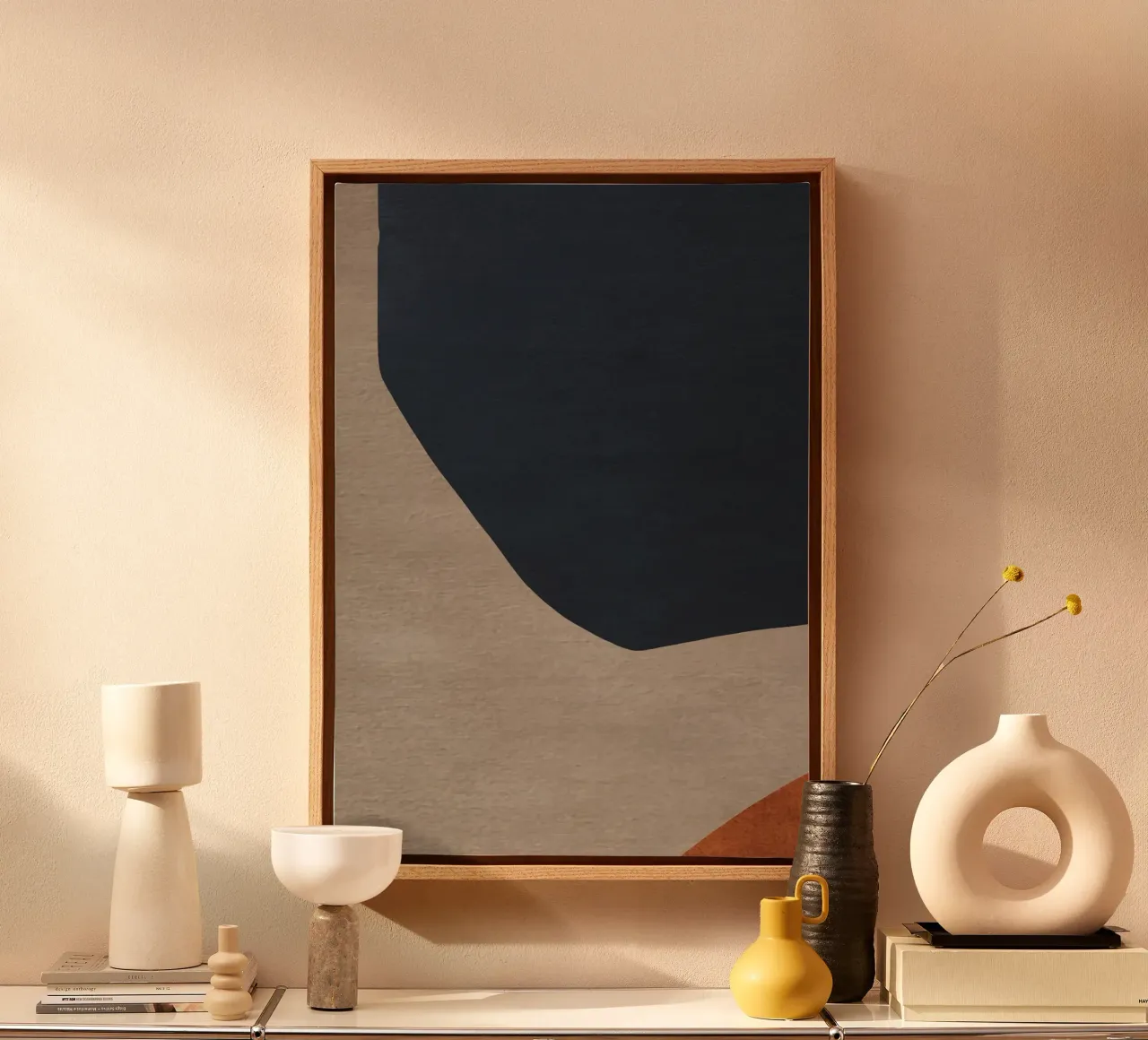 abstract art shapes 1 canvas met Baklijst van vintageshop
