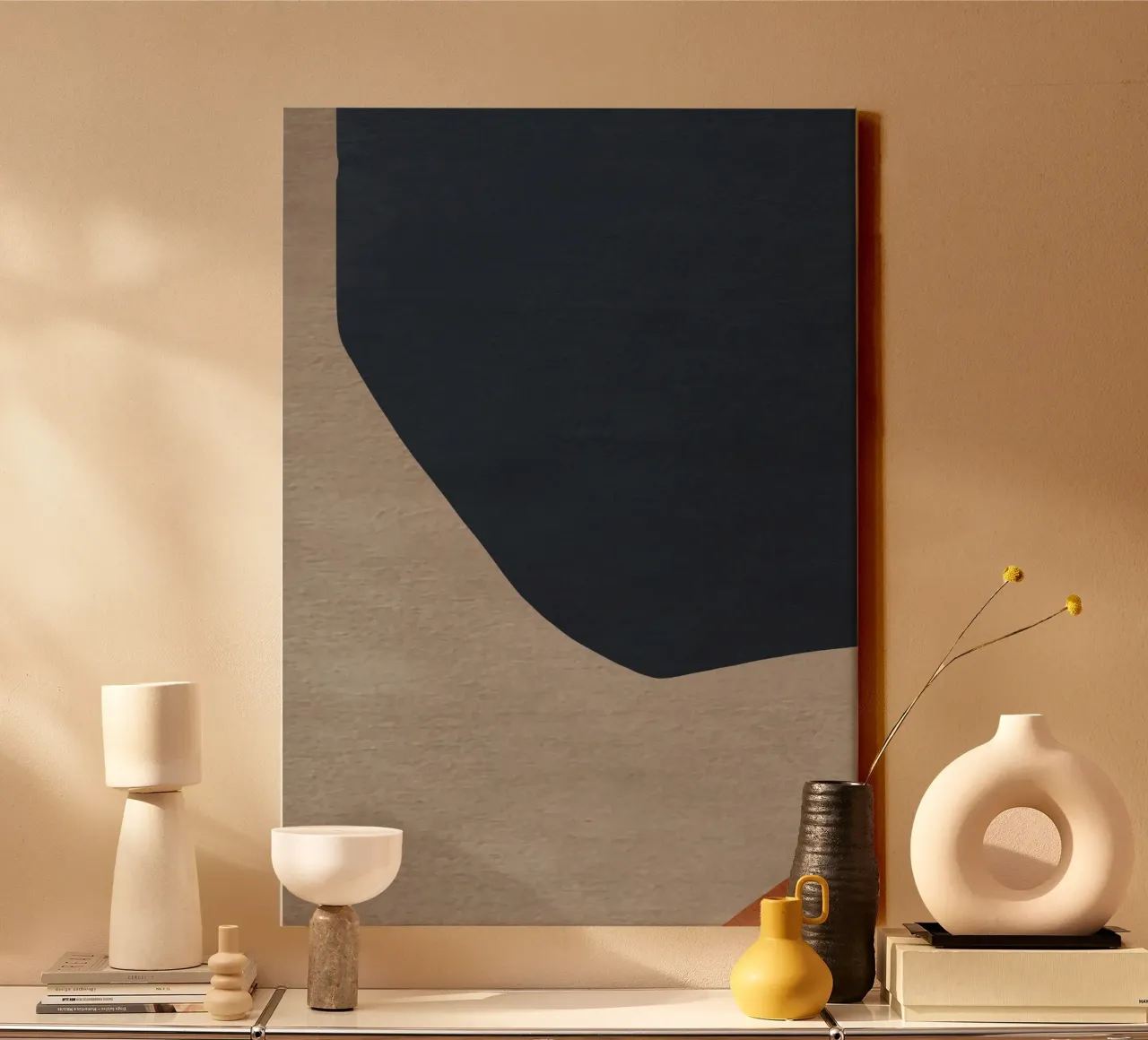 abstract art shapes 1 canvas met Baklijst van vintageshop