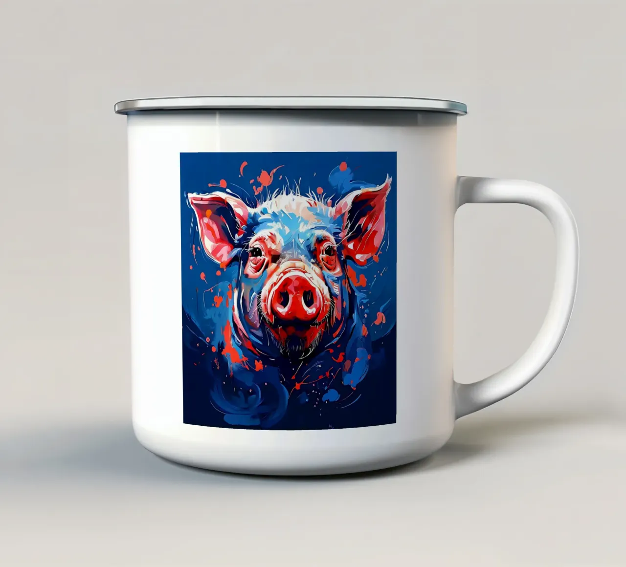 Stile_maiale_F_1 tazza in smalto da Tierisch bunt by LK