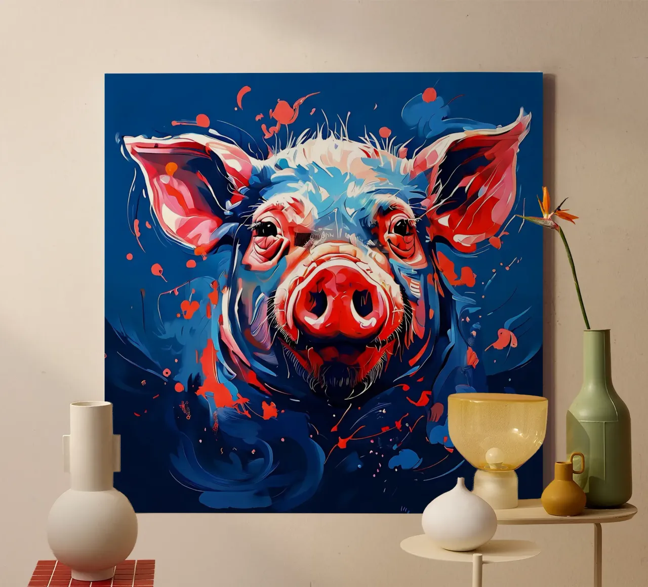 Pig_Style_F_1 canvas by Tierisch bunt by LK