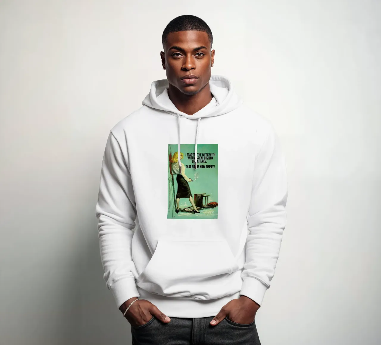 I Started The Week With felpa con cappuccio da Gallery Print and Art Limited