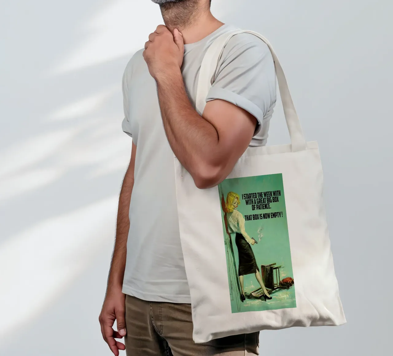 I Started The Week With borsa in juta da Gallery Print and Art Limited